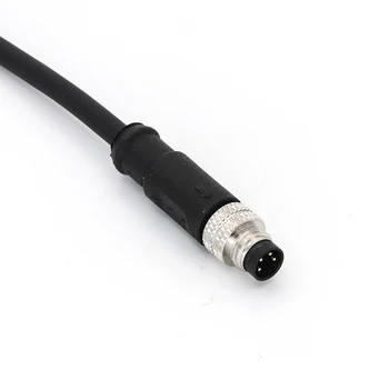 KRONZ Circular Connector 4 Pin with Mold Cable Shielded M8 Straight 3/4/5/6/8 Pin Screw Locking Male Industrial M8 Connector