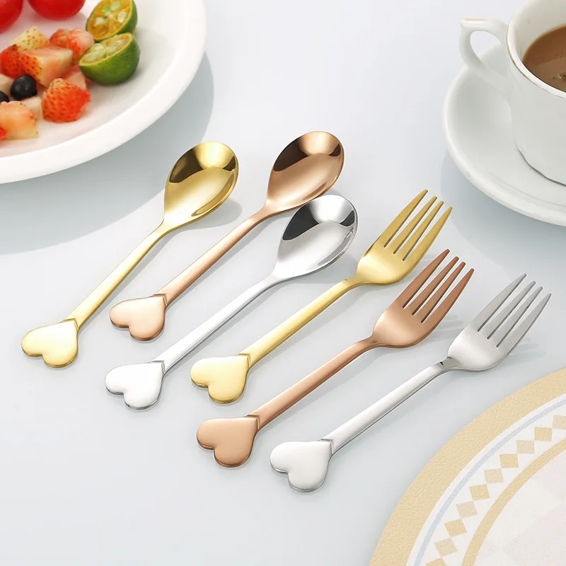 Stainless Steel love Spoon, Heart-shaped Bird's Nest Spoon, Coffee