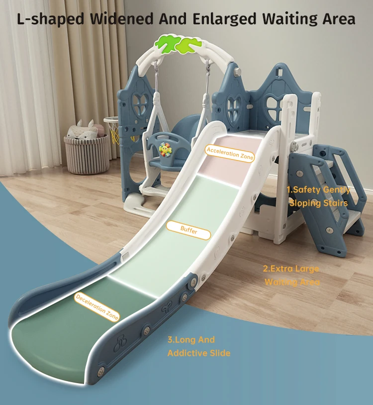 Juego de toboganes y columpios para niños MIGO Bear Indoor