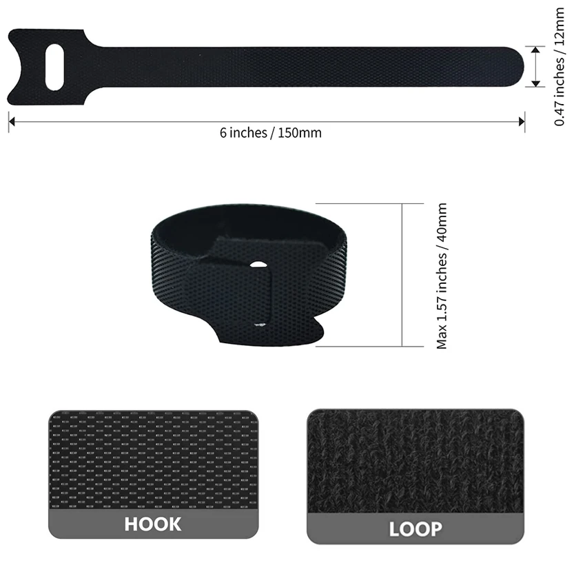 Custom Velcroes Cable Ties Printed Brand Logo Hook And Loop Strap - Buy ...