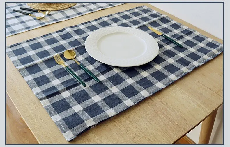 Wholesale Cotton Home Kitchen Color Weave Mediterranean Blue Cloth Absorbent Napkin Tea Towel Kitchen Towel Napkin