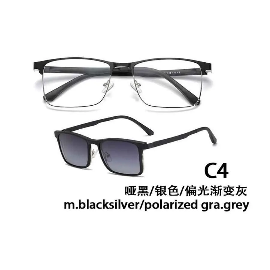TJ2177  Ready Stock  Frames Glasses With Sunglasses Polarized Magnetic Clip on Sunglasses for Men