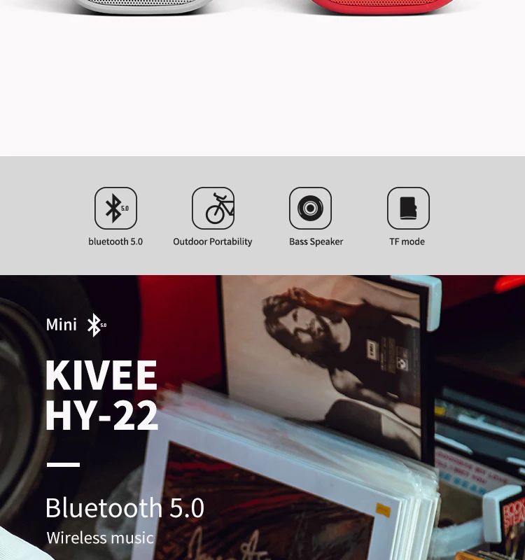 KIVEE High fidelity wireless portable with cheap price blue tooth portable audio bt portable waterproof blue tooth speaker - ANKUX.COM