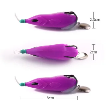 CHEERY Flying Fish Lei Frog 15g Silicone Live Bait Double Hook Blood Groove Long Casting Fishing Lure Set – Soft Lure – view 4