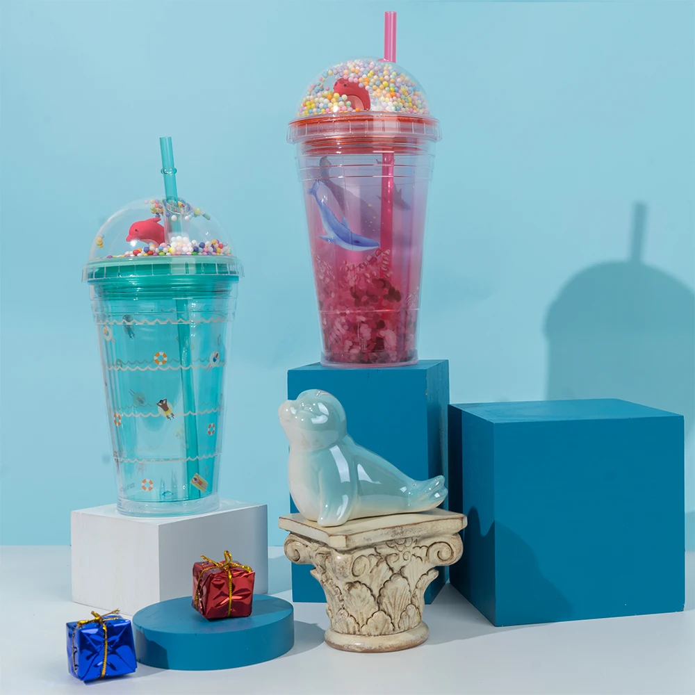 Новинка, питьевая бутылка с двойными стенками, многоразовая пластиковая чашка-стакан на заказ