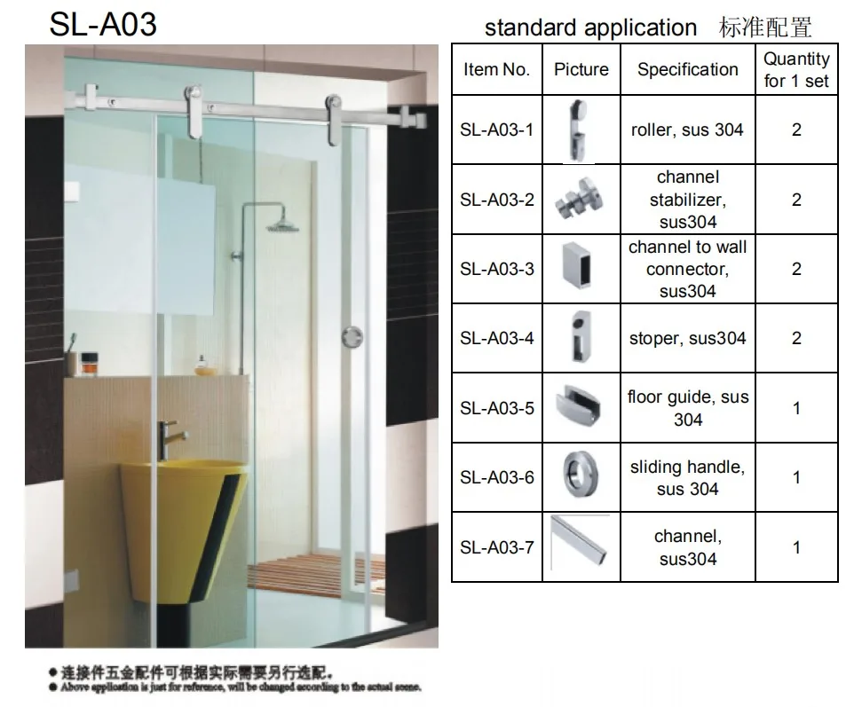 Sliding Gate Sliding Glass Hardware Sliding Door Kit For Bathroom