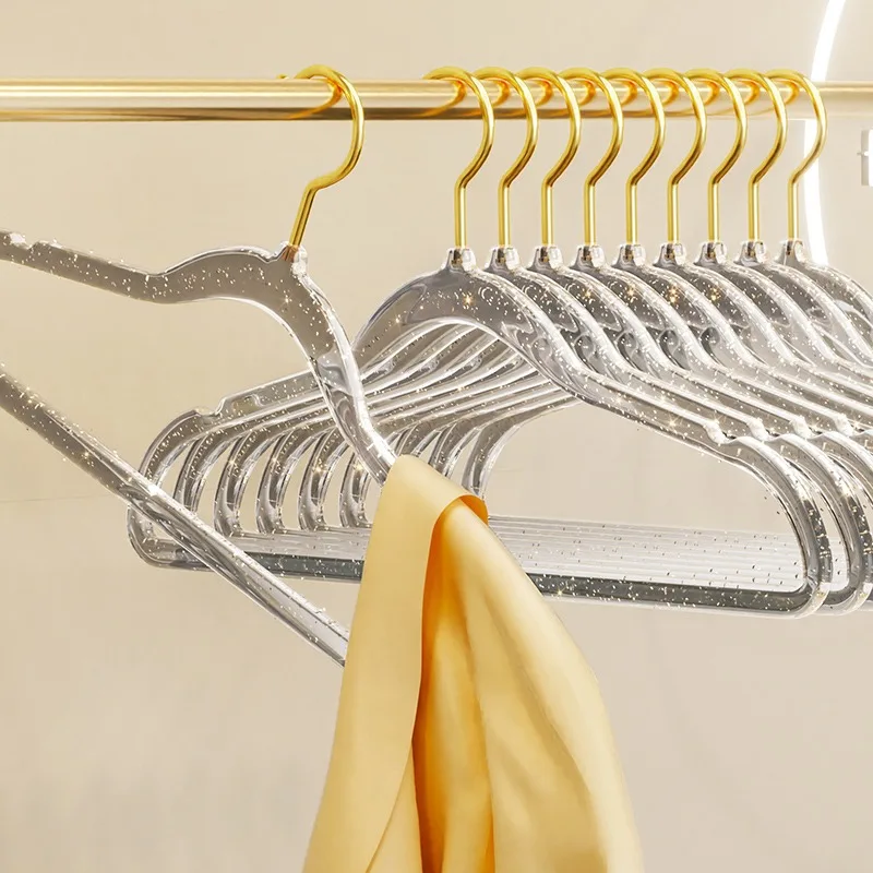 Glitter Coat Hangers Acrylic Transparent Plastic Nonslip Hangers