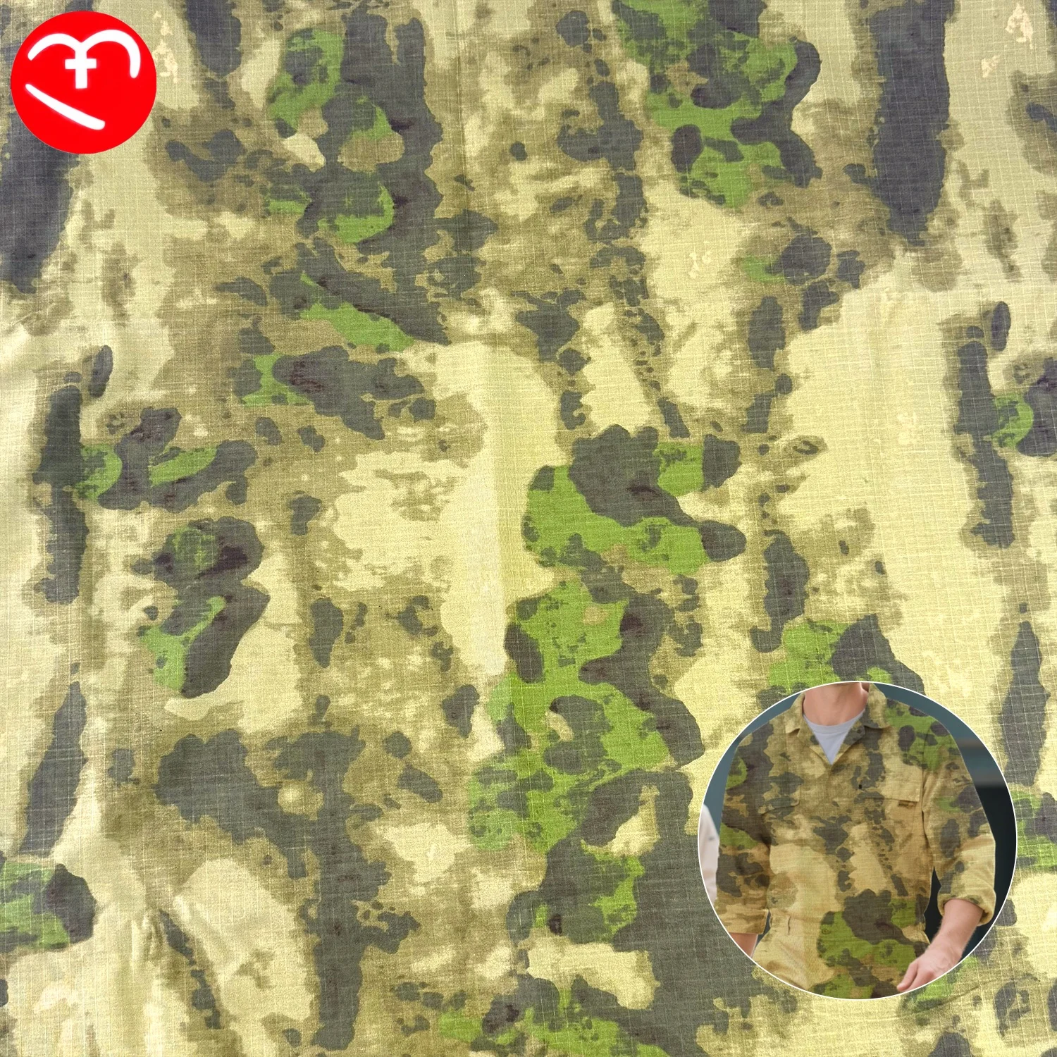 Stock Russian FG Jungle Ruins Camouflage Fabric - Durable