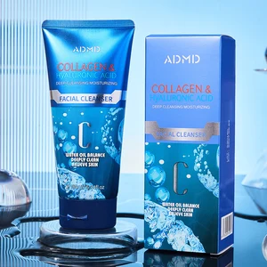 Factory Private Label Face Cleanser Oil Control Water Oil Deeply Clean Moisturizing Collagen Hyaluronic Acid Facial Cleanser
