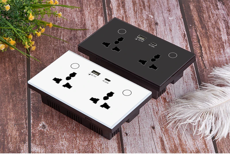 2026 Golden Security Zigbee Double Universal Smart Socket with USB Type C Charger with Tuya Smart Life APP  Alexa and Google