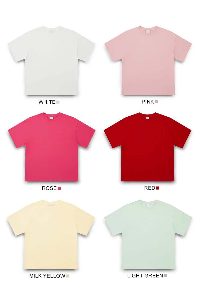 Wholesale Custom Print Embroidery Logo 310grams Oversized Blank Unisex Thick 100% Cotton T Shirt