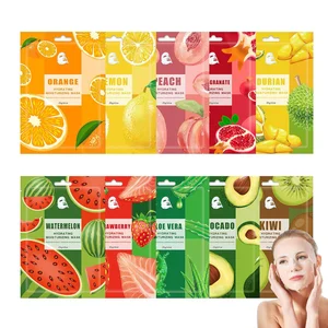 Wholesale Herbal Fruit Tea Face Masks Set Long Lasting Hydrating Facial Sheet Mask Moisturizing Brightening Skin Care Aloe ODM