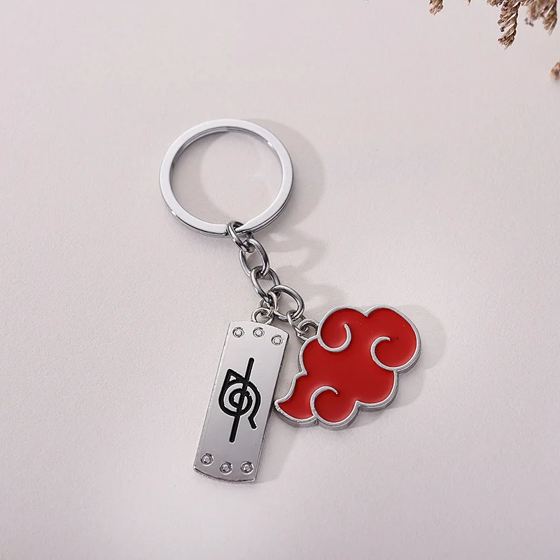 Akatsuki and Uchiha Logo Keychain / Naruto Cloud Key Chain