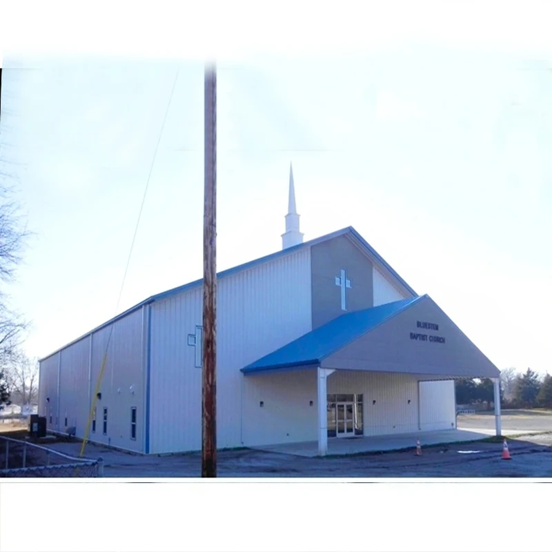 Low Cost Modular Prefabricated Church Building Light Metal Structural Steel Construction Welding Cutting for Catholic Community
