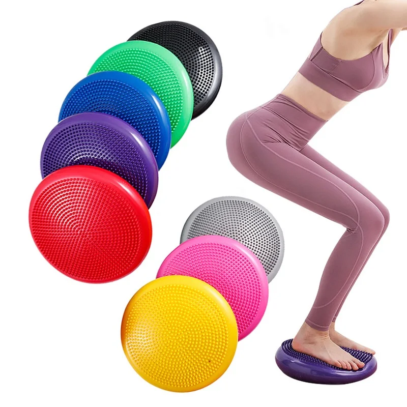 Inflatable Yoga Balance Pad, PVC Kids Wobble Disc Custom Massage Home Fitness Mat for Core Stability Training