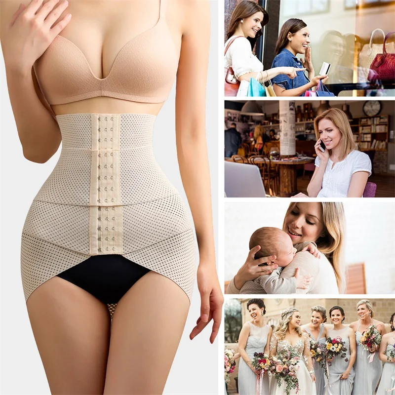 Wholesale Waist Trainer Shaper Women Full Body Plus Size Double Belt Trimmer Wrap Girdle Corset Tummy Control Shaperwear manufacture