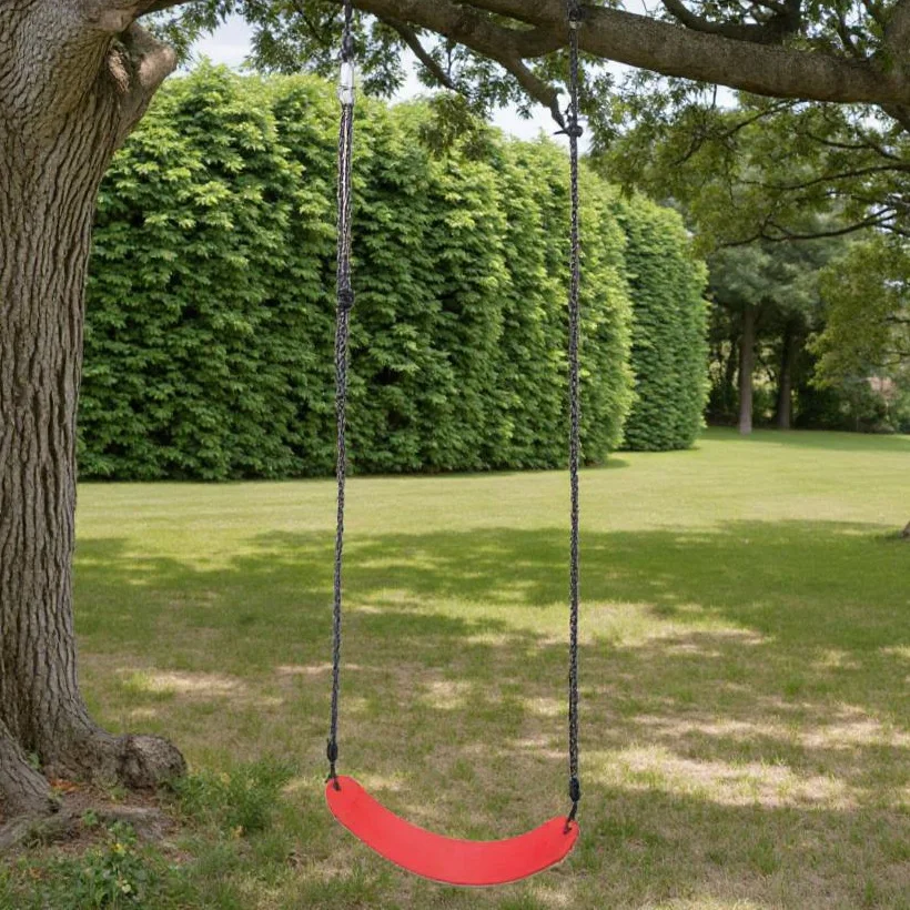 Outdoor Garden Backyard Kids PVC Plastic Soft Rope Belt Swing Seat