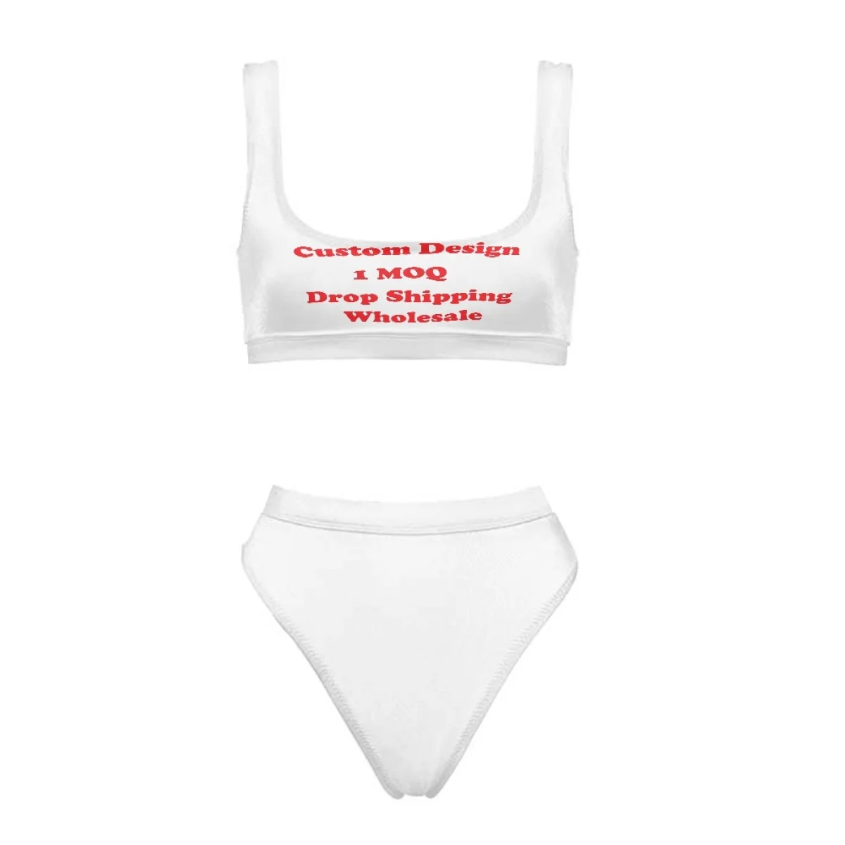 Print on Demand Custom Your Logo/Image/Photo Print Woman Sexy Bikini Set Two Piece Female Swimwear Sexy Summer Beach Swimsuit