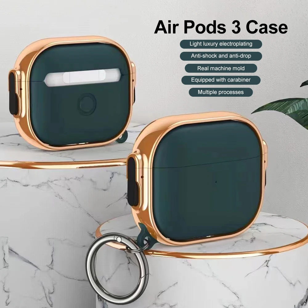Electroplated Anti-shock Earphone Case For Airpods, Trendy Style