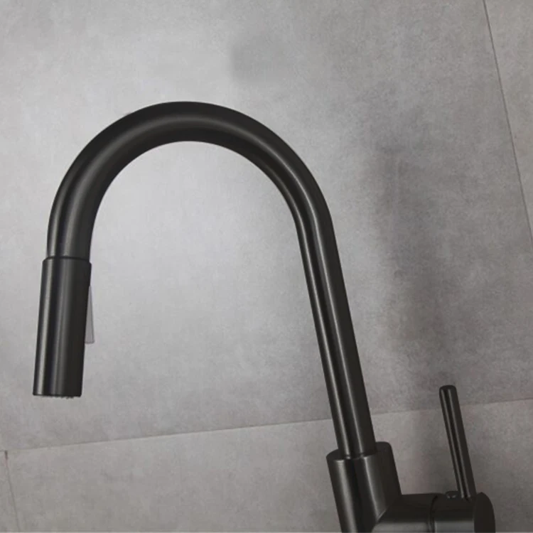 Pull Down Automatic Smart Touch Control Black Faucet for Kitchen with Sensor