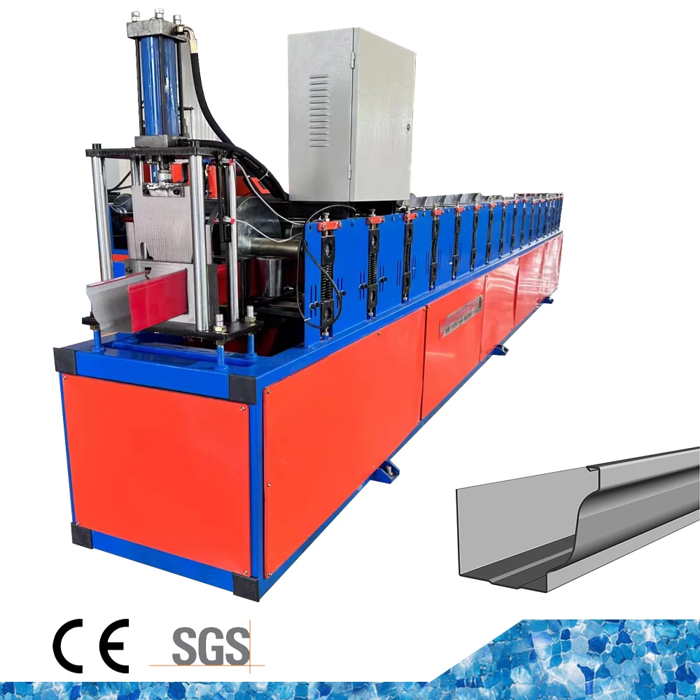 Metal K Style Rain Gutter Profile Cold Rolling Forming Machine Aluminium Roof Gutter Making Machine
