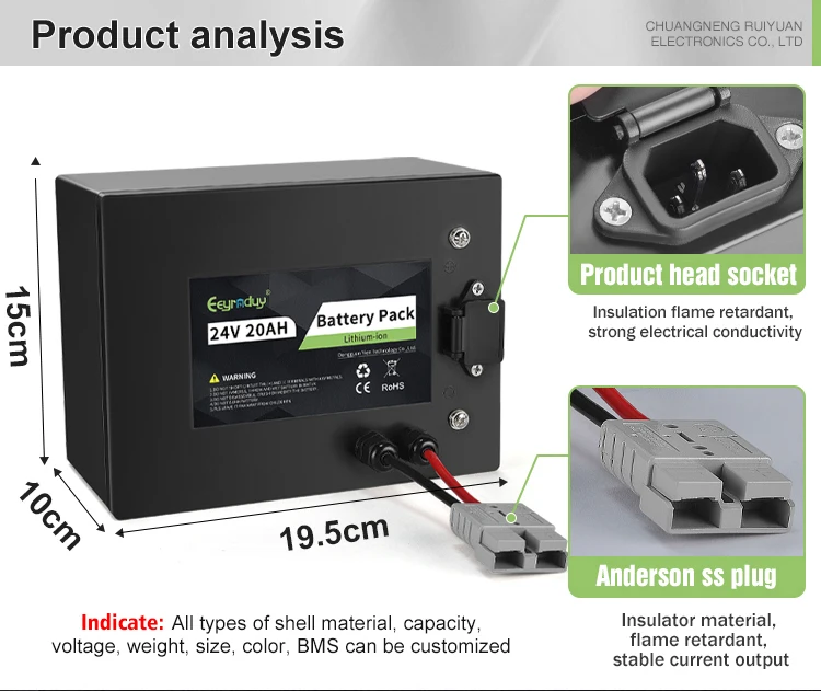 Customised 12v 24v 36v 48v 60v 72v 10ah 15ah 20ah 30ah 40ah Lithium Ion ...