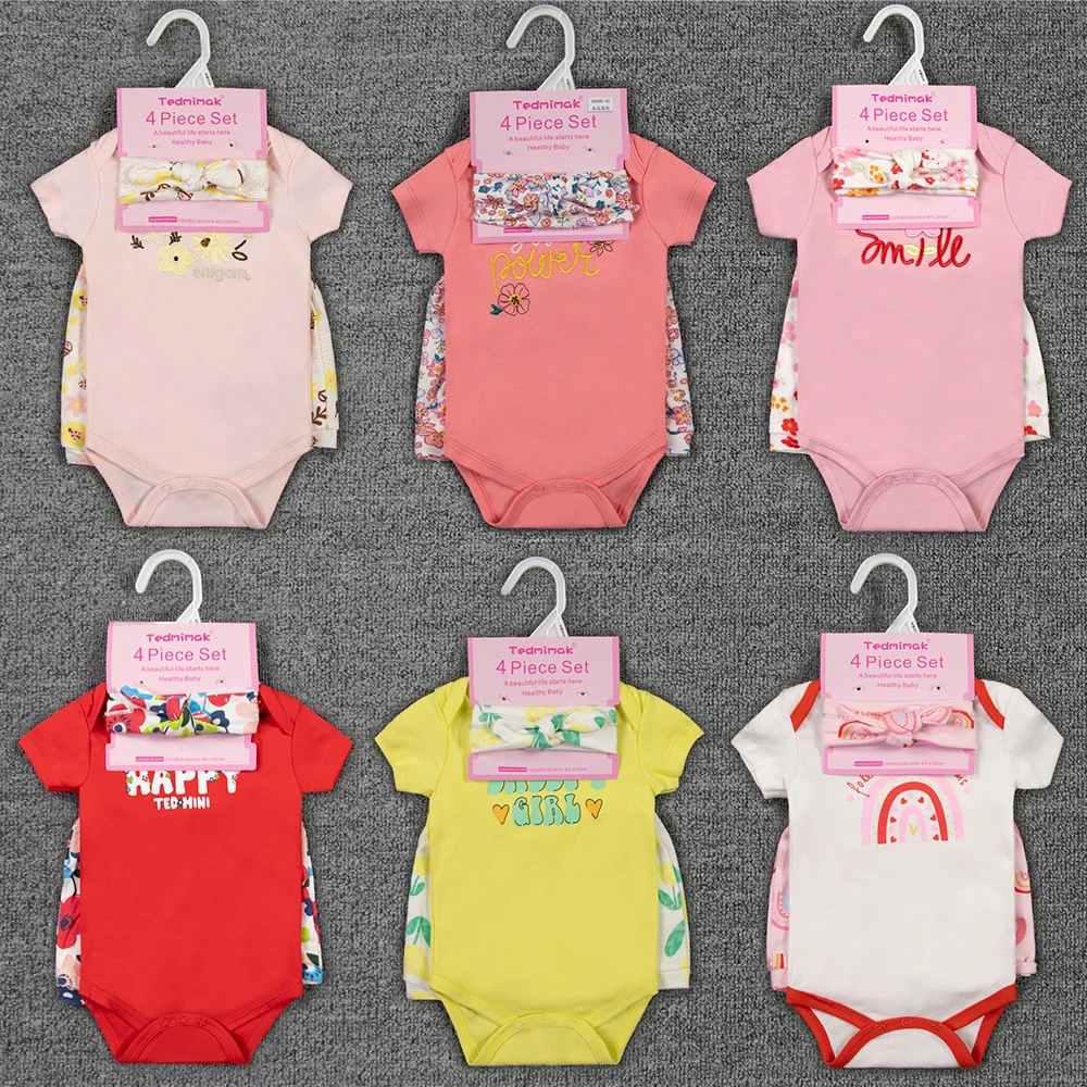 4pcs Baby Romper
