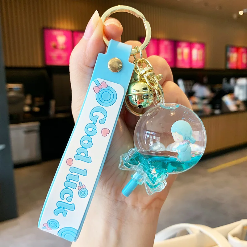 Cute Cartoon Oil Lollipop Acrylic Keychain – Adorable Quicksand