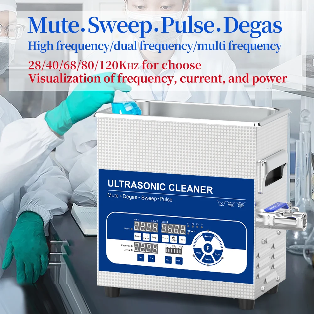 10L Power Adjust Sweep Pulse Degas Lab Medical Industrial Ultrasonic Cleaner 80Khz Oil Rust and Rosin Removal Cleaning Machine