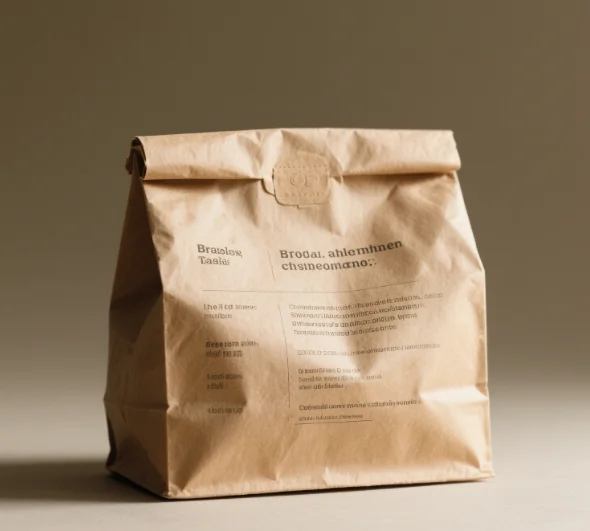 Biodegradable and Resealable Coffee Bag with Kraft Paper, Vertical Zipper, Flat Bottom, Coffee Bean Food Packaging Bag