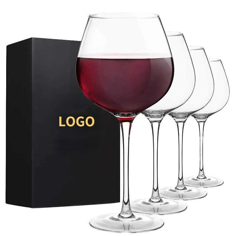 Customized Logo Wine Glasses Set Of 4 22oz Red Wine Glass Large Hand