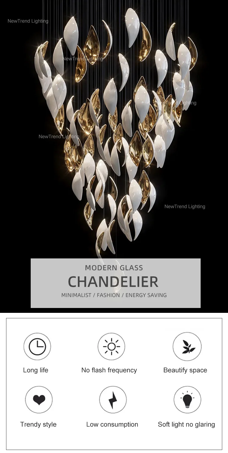 cpl 248 new style indoor decoration ceiling hanging lighting villa staircase custom led chandelier -0