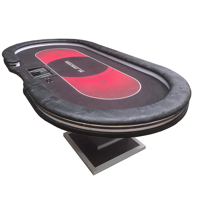 Покерный стол для казино со светодиодной подсветкой, топовый роскошный покерный стол для азартных игр на заказ, покерный стол бэккара