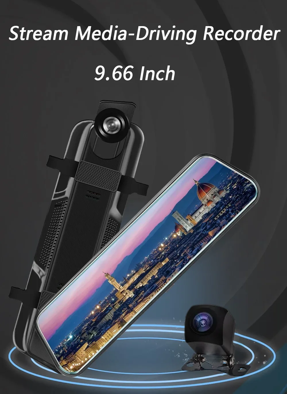 10 Inch Touch Screen FHD 1080P Car Dashcam Dual Lens Automobile Video Recorder 1080P Dash Cam Rearview Mirror Car Camera