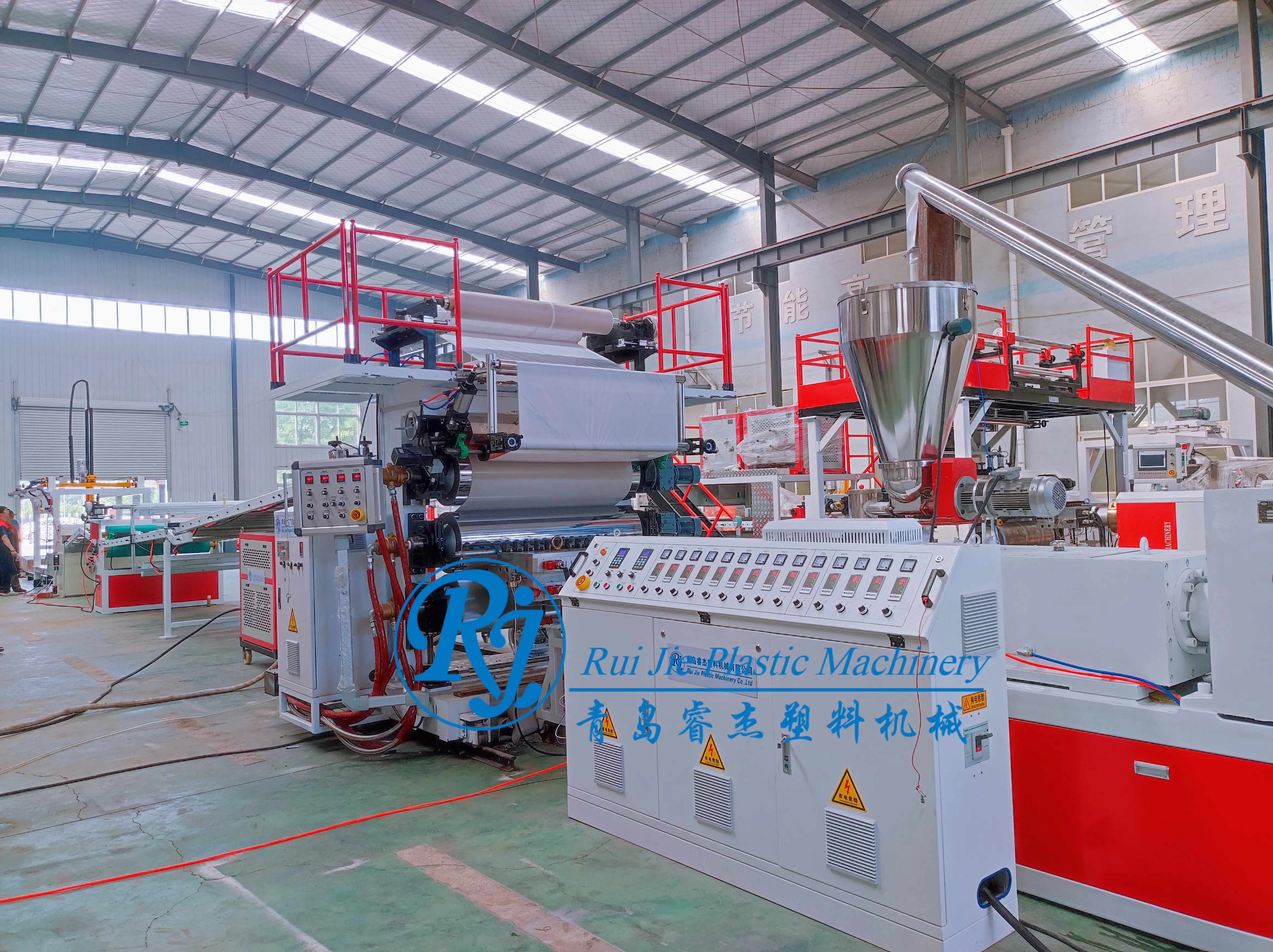 product uv 1220 mm pvc marble sheet making extruder machine wall panel machinery with lamination uv sheet machine-3