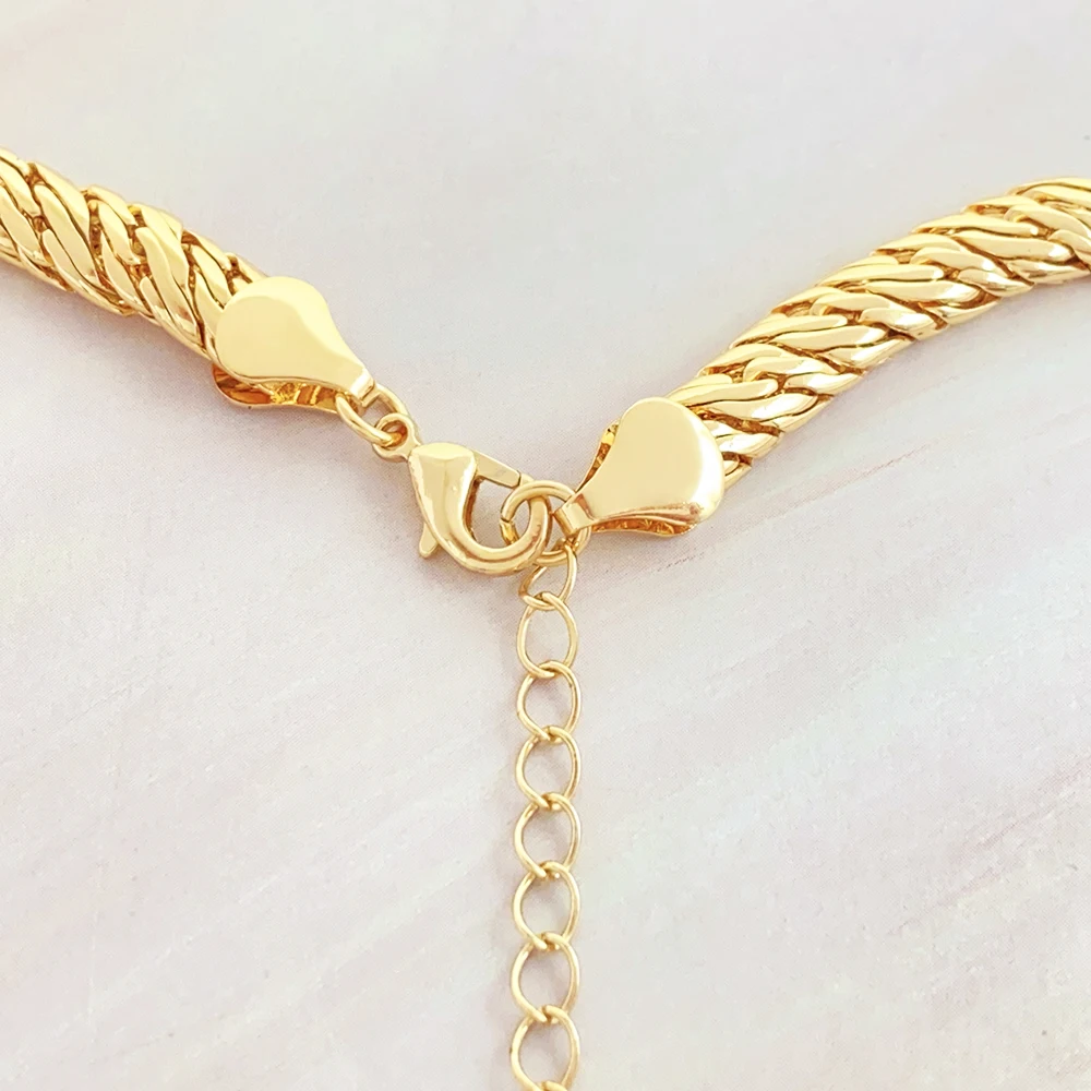 product women accessories jewelry brass customized link chain gold plated necklace for women-4