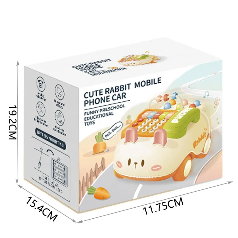 Multi-function Rabbit Baby Mobile Phone Car Toy Music Whack A Mole Kids ...