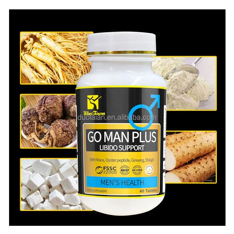 Healthy Go Men Plus Libido Support Tablets Natural Herbal Man Power Energy Shilajit Supplement Maca Ginseng Strength Pills