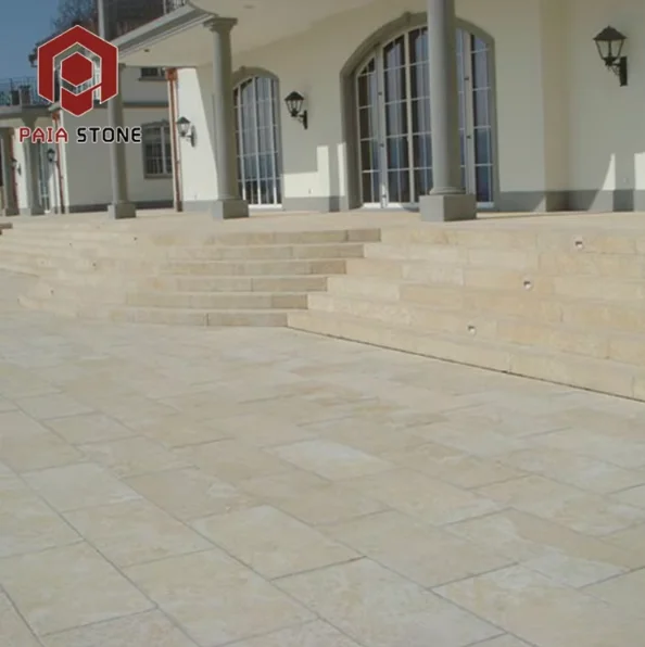 product modern design high quality beige limestone pavers for outdoor flooring honed polished antique surface finish for villas-2