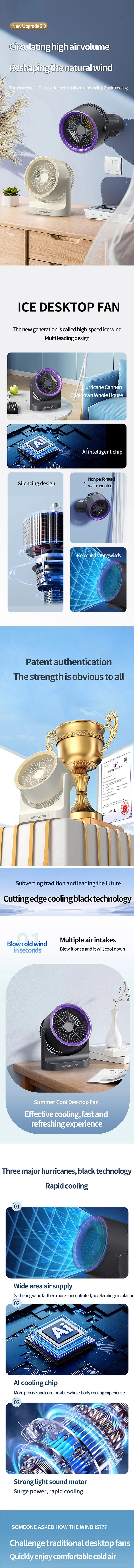 Table Fan, Portable, USB, Wall - detail 2