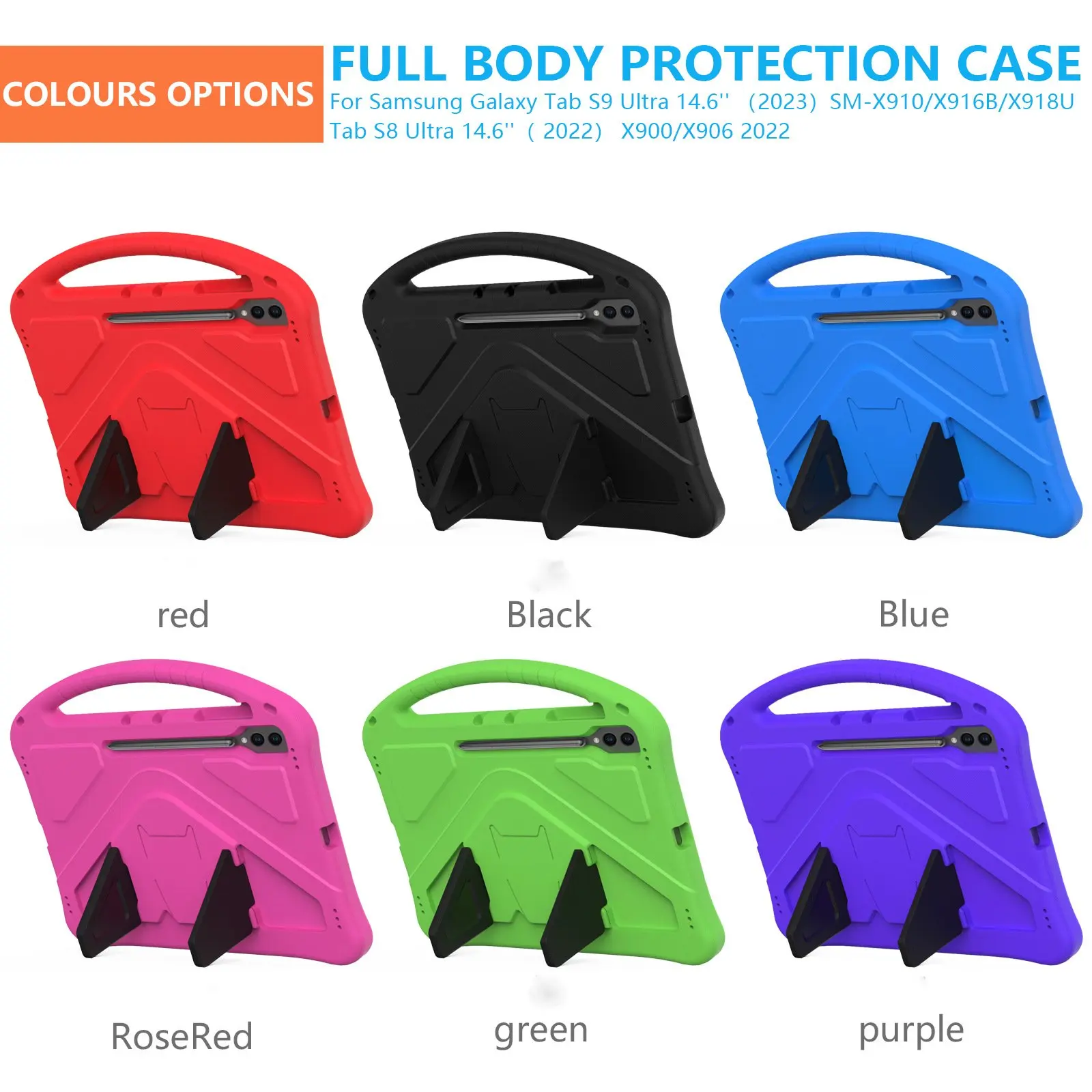 product pen holder with suction cup and full coverage child safe shockproof protective case 146 inch  for samsung galaxy tab s9 ultra-2