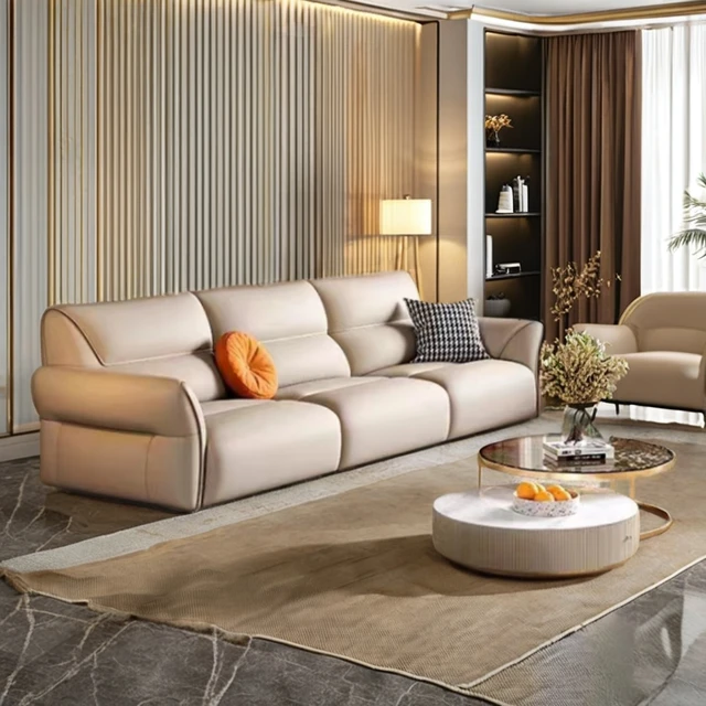 pg 630 High-Density East Asian Sponge-Filled  Modular leatherwear Sofa Set with Solid Wood Frame for Living Room Use