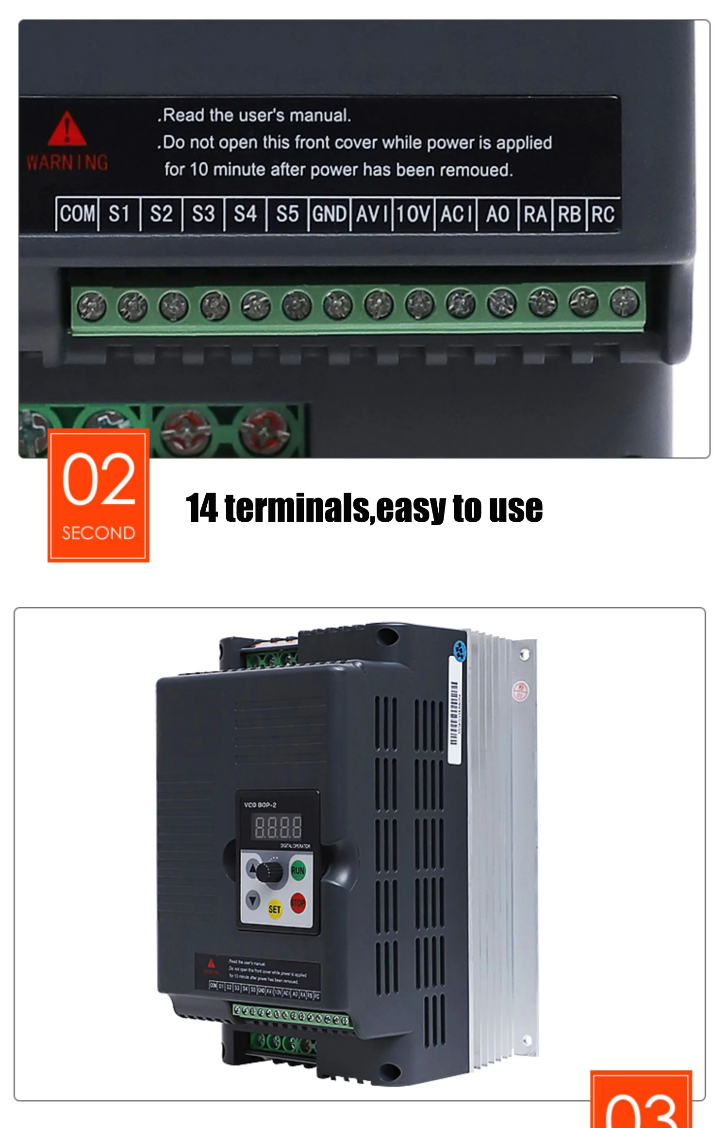 Analog Delta Vco Bop-2 Vfd Compact Universal 5.5kw 380v Variable ...