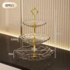 Three-tiered fruit platter - transparent white