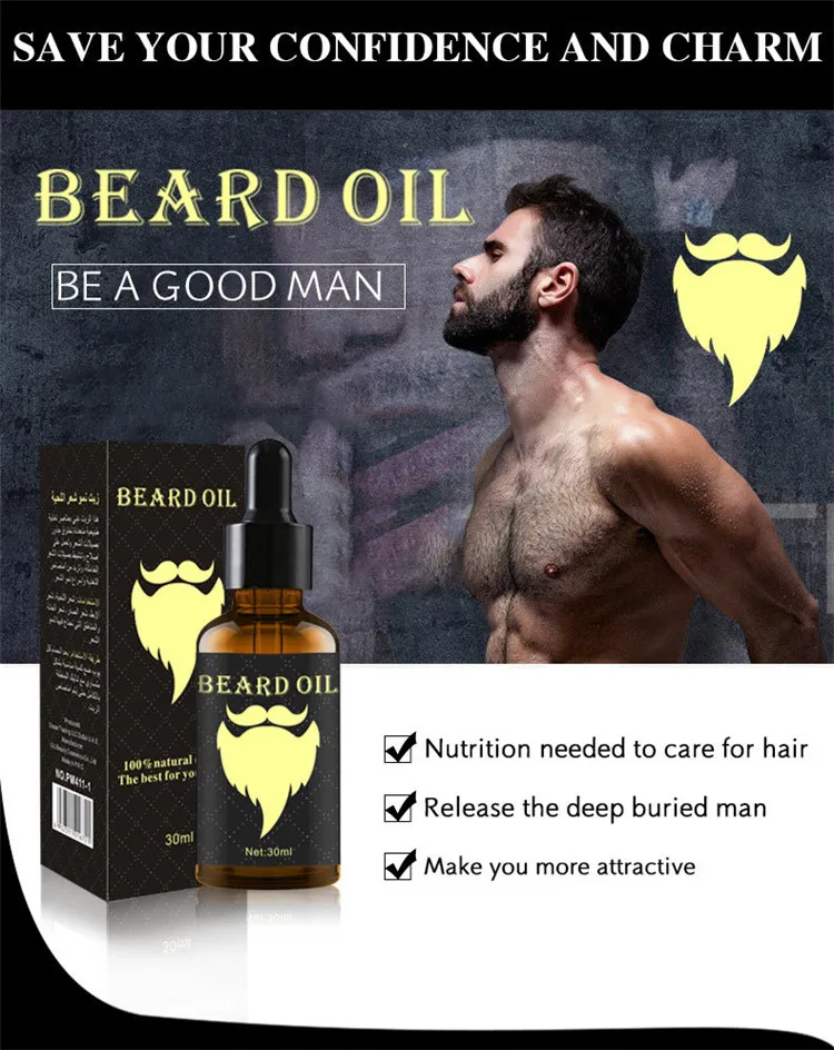 OEM Custom Logo Top Grade Natural Organic Mens Beard Oil