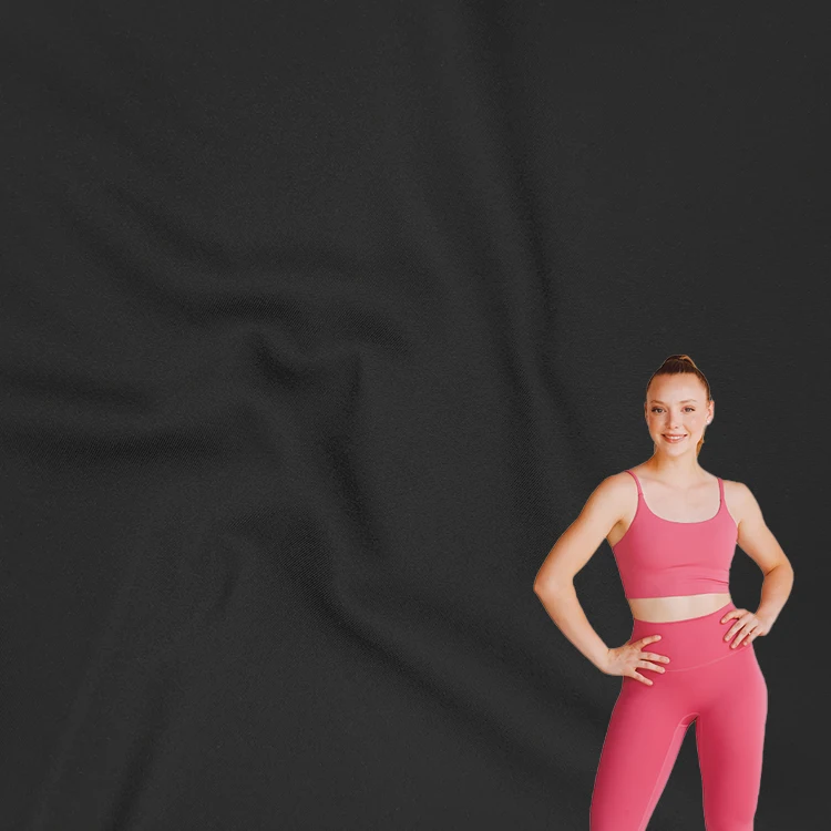 High Quality Solid Interlock Fabric 96% Polyester 4% Spandex Interlock Fabric for Sportswear