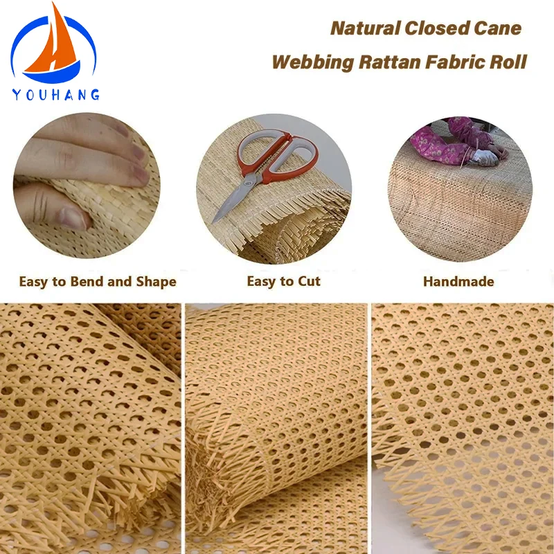 Wholesale Natrual Rattan Sheets Sheet Rotan Rollo Cane Weawing Plastic Rattan Peel Material Free Sample