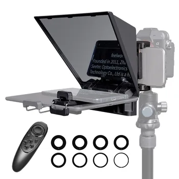 FEELWORLD Mini Teleprompter Support up to 8" Smartphone/Tablet Prompting Smartphone DSLR Shooting with APP Remote Control TP2A