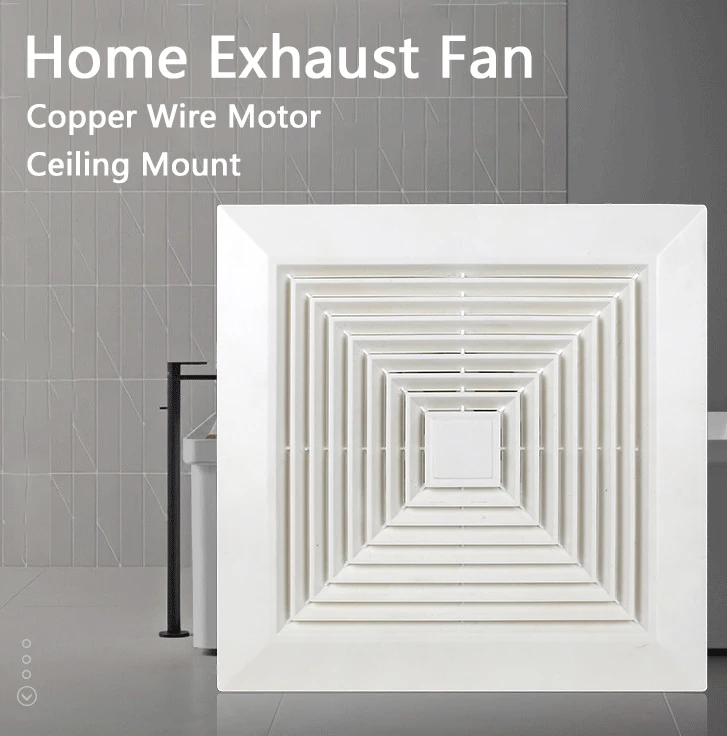 Modern Style Indoor Bathroom Ceiling Mount Duct Suction Ventilation Fan