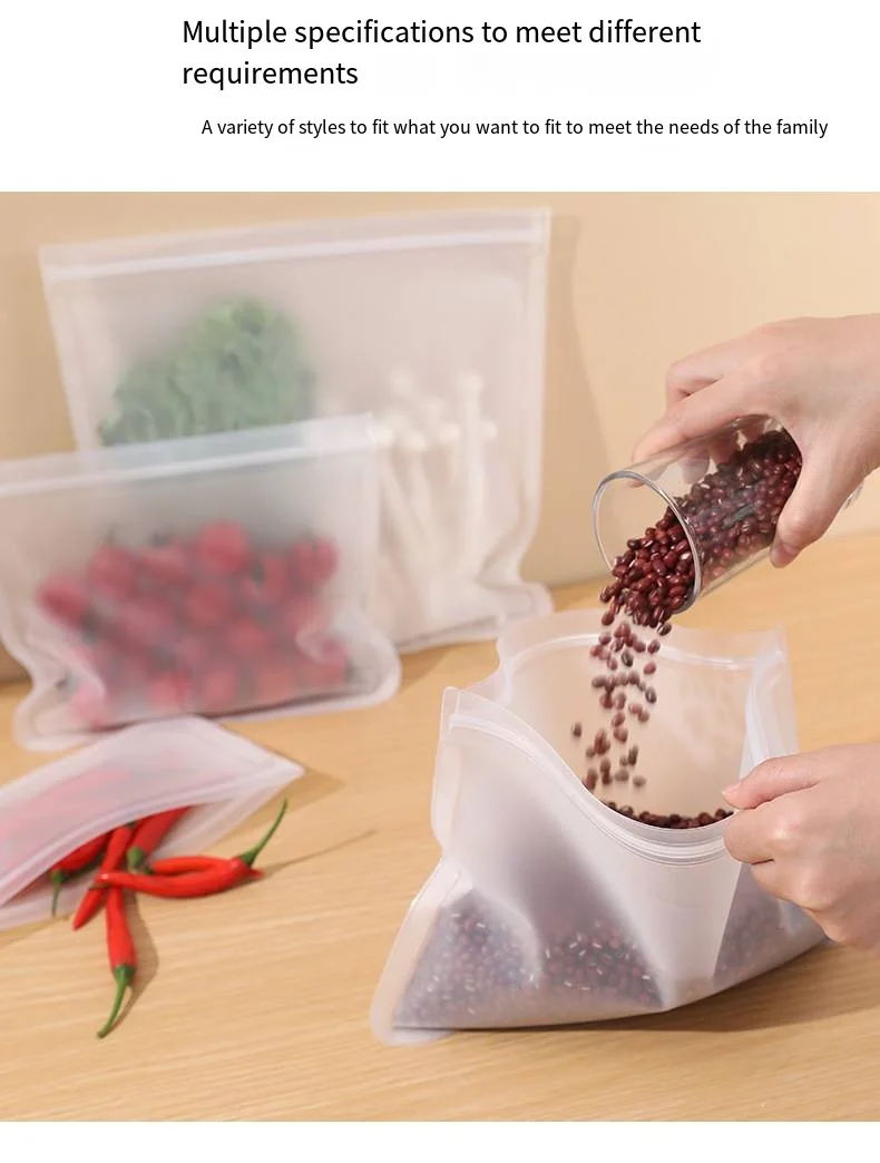 EVA Food storage bag Refrigerator food storage bag Fruit and vegetables food sealed bag can be reused details